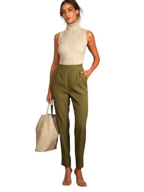 Women's Lulu's Green Trouser Pants Sz Medium
